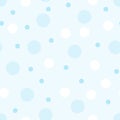 Seamless pattern of circles in blue tones. Illustration for a boy at a baby shower party with polka dots. Background for greeting Royalty Free Stock Photo