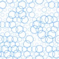 Seamless pattern with circles, bubbles. Aqua, water, sparkling w