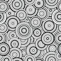 Seamless pattern with circles of different size on transparent background. Geometric background for your creativity