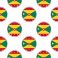 Seamless pattern from the circles with flag of Grenada. Royalty Free Stock Photo