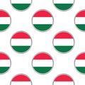 Seamless pattern from the circles with flag of Hungary Royalty Free Stock Photo