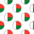 Seamless pattern from the circles with flag of Madagascar. Royalty Free Stock Photo