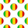 Seamless pattern from the circles with flag Republic of Mali. Royalty Free Stock Photo