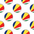 Seamless pattern from the circles with flag of Republic of Seychelles.