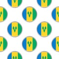 Seamless pattern from the circles with flag of Saint Vincent and