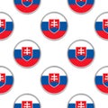 Seamless pattern from the circles with flag of Slovakia Royalty Free Stock Photo