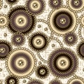 Seamless pattern with circles with gold chains, beads