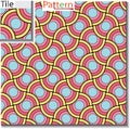 Seamless pattern of circular rings or disks which are overlapped