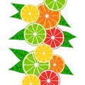 Seamless pattern with citrus fruits slices. Mix of lemon lime grapefruit and orange Royalty Free Stock Photo