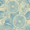 Seamless pattern with citrus fruits.