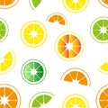 Seamless pattern of citruses, oranges, lemons and limes