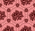 Seamless pattern of claret red lace