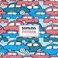Seamless pattern with classic car Royalty Free Stock Photo