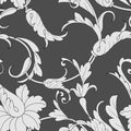 1725 ornament, seamless pattern in classic style, ornament for wallpaper and fabric, baroque ornament