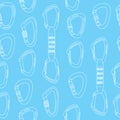 Seamless pattern with climbing carabiners