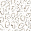 Seamless pattern with climbing carabiners