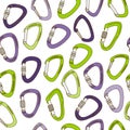 Seamless pattern with climbing carabiners