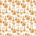 Seamless pattern with clock skeleton, bones, ribs and spine, halloween printable illustration Royalty Free Stock Photo