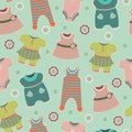 Seamless pattern with clothes for babies Royalty Free Stock Photo