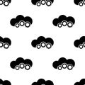 Seamless pattern with cloud and gears on white background. Online repair service concept. Cloud service template. Vector Royalty Free Stock Photo