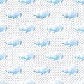 Seamless pattern with clouds. Cute Clouds Pattern. Cartoon clouds background blue sky seamless pattern. Vector illustration Royalty Free Stock Photo