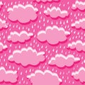 Seamless pattern of clouds and rain Royalty Free Stock Photo