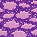 Seamless pattern of clouds and rain Royalty Free Stock Photo