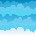 Seamless pattern of clouds in the sky in cartoon style. Abstract texture. Royalty Free Stock Photo