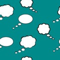 Seamless pattern of clouds of thoughts of different shapes Royalty Free Stock Photo