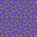 Seamless pattern with clover leaves on a violet background Royalty Free Stock Photo