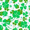 Seamless pattern with clover three and four leaves.Design for print screen backdrop ,Fabric and tile wallpaper Royalty Free Stock Photo