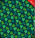 Seamless pattern with clover, trefoil. St. Patrick's day