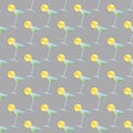 Seamless pattern cocktail garnished with lemon slice icon image. Summer drink