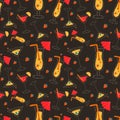 Seamless pattern Cocktails collection, alcoholic and non-alcoholic