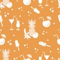 Cocktails, ice cream, pineapple, orange, banana. Royalty Free Stock Photo
