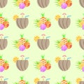 Seamless pattern coconut coconut party