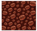 Seamless pattern with coffee beans in brown background editable vector Royalty Free Stock Photo