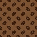 Seamless pattern with coffee beans, vector background for coffee house