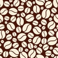 Seamless pattern with coffee beans. Vector illustration.