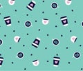 Seamless pattern with coffee cup and beverage