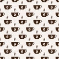 Seamless pattern coffee cups wallpaper Royalty Free Stock Photo