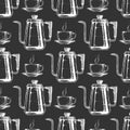 Pattern with coffee kettle and cup