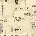 Seamless pattern with collage of newspaper or magazine clippings