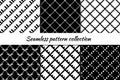 Seamless pattern collection. Geometrical design backgrounds set. Geo minimal print kit. Diagonal lines, diamond checked