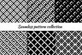 Seamless pattern collection. Geometrical design backgrounds set. Geo minimal print kit. Diagonal lines, diamond checked