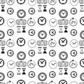 Seamless pattern collection with watches Royalty Free Stock Photo