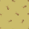 Seamless pattern colony ants on pastel green background. Vector insects template in flat style for any purpose. Modern animals Royalty Free Stock Photo