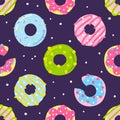 Seamless pattern with color donuts