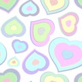 Seamless pattern from color hearts