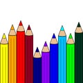 Seamless Pattern with Color Pencils. Rainbow Colors. Vector Illustration. Back to School Royalty Free Stock Photo